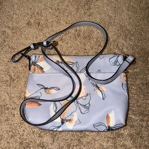 Floral Crossbody Bag in Blue — Lightweight Women’s Shoulder Bag